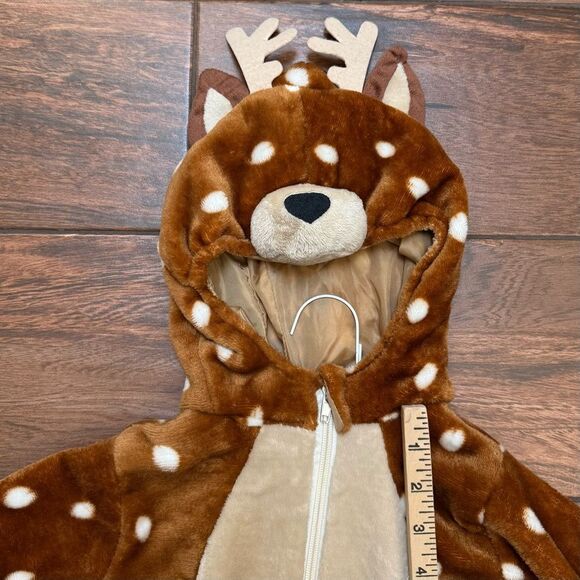 Infant Reindeer Costume Hooded Jumpsuit One Piece Spooktacular Halloween 6-12M - Picture 6 of 9